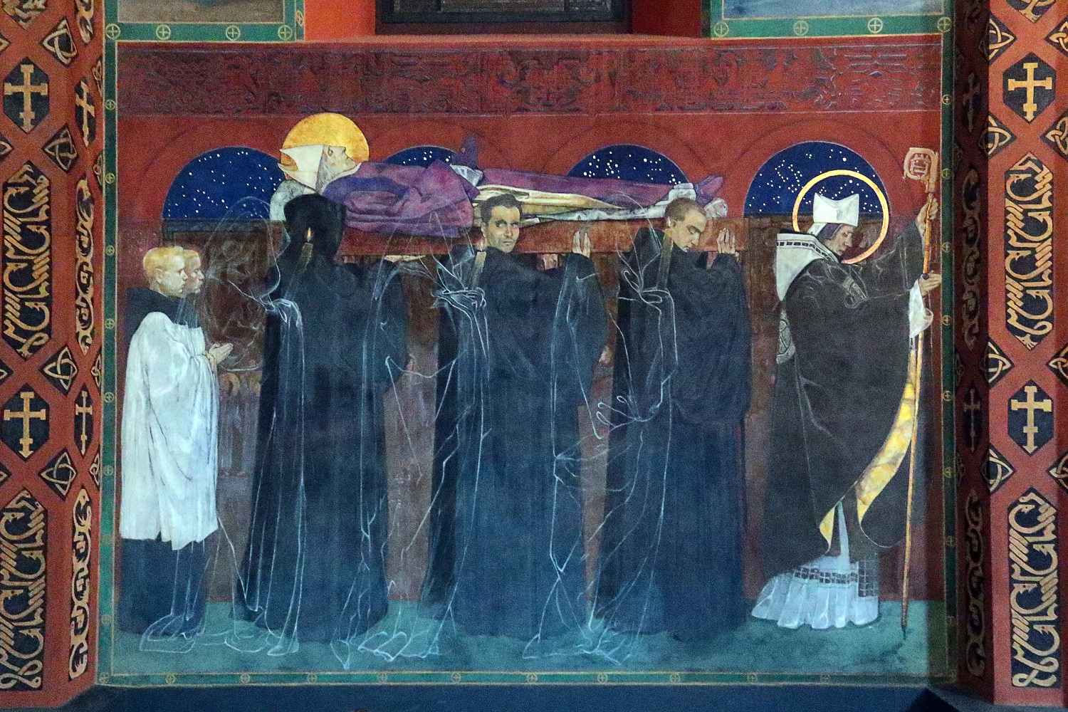 Fresk "Pogrzeb Odilona" w katedrze ormiańskiej.