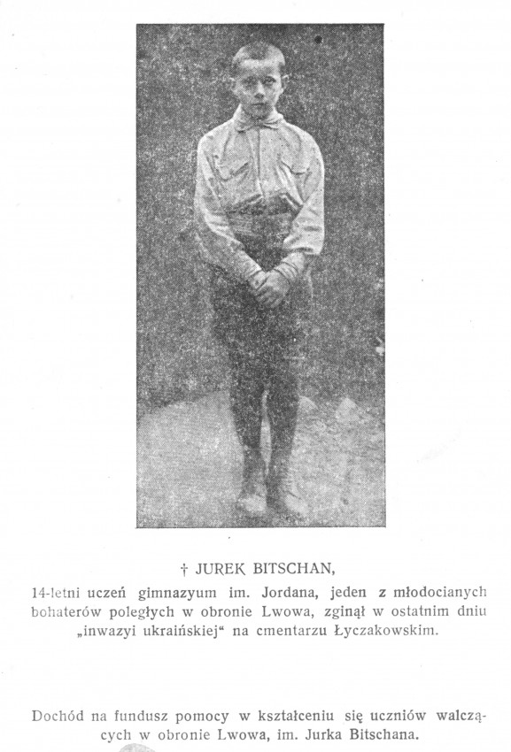 Jurek Bitschan who died in November 1918 became one of the symbols of the "Defence of Lviv"